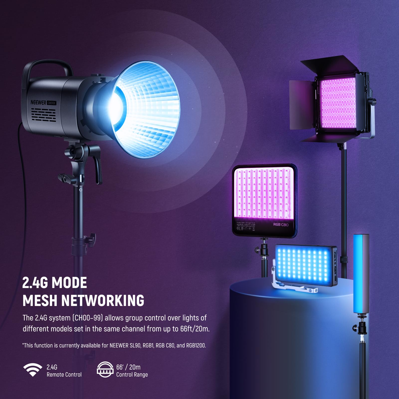 Foto 7 pulgar | Lámpara Led De Vídeo Neewer Cb100c 130w Rgb 2700k-6500k Con Control - Venta Internacional.