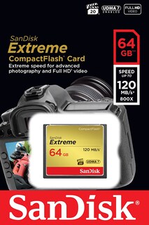 Foto 2 | Venta Internacional - Tarjeta Compactflash Sandisk 64gb Extreme 120mb/s Clase 10 Sdcfxsb-064g-g46