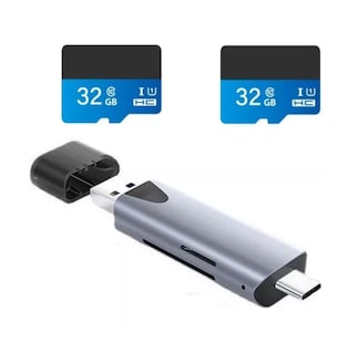 Foto 1 | Tarjeta de Memoria 32 Gb con Lector Universal Gris 2 Piezas