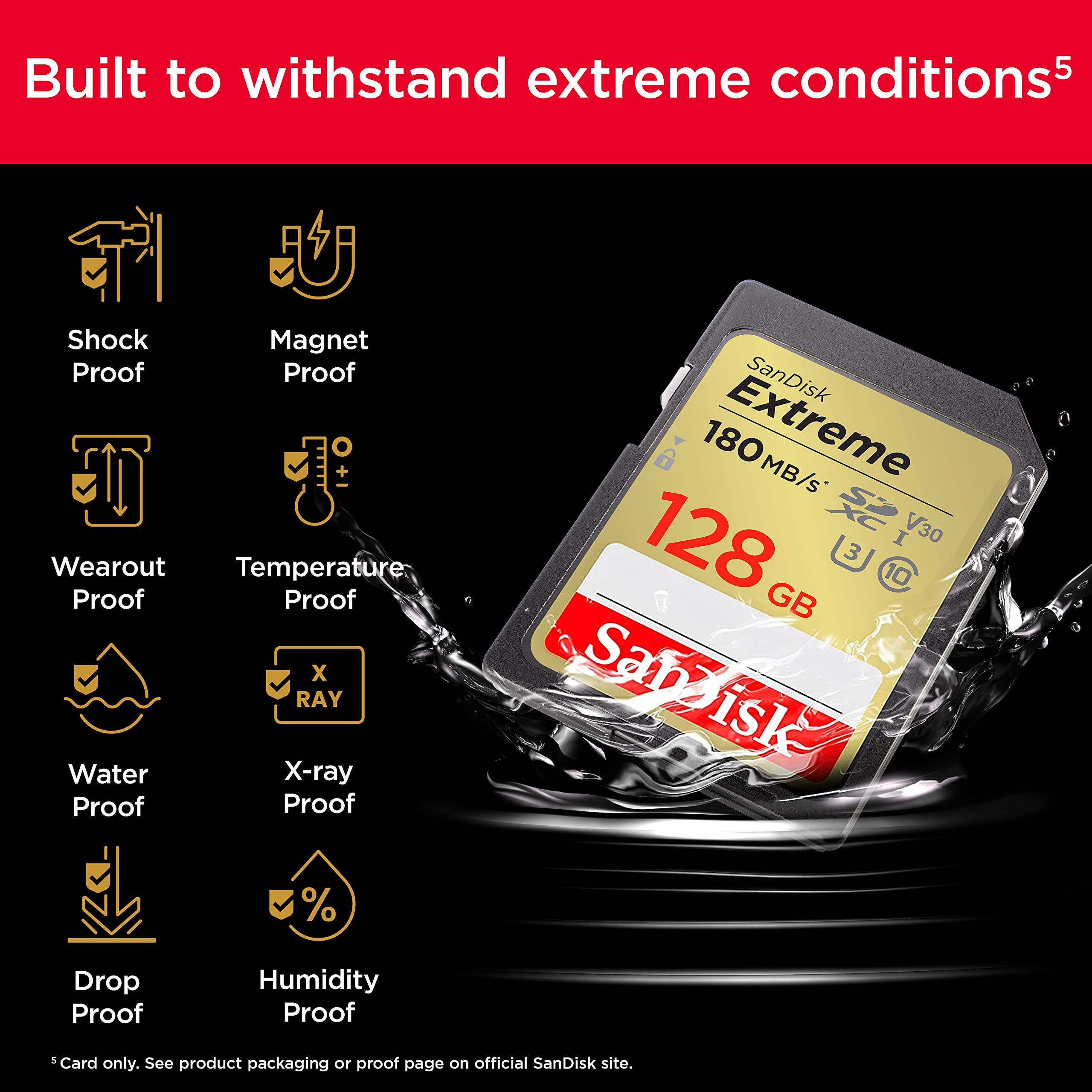Foto 6 pulgar | Tarjeta de Memoria SanDisk de 128 GB Extreme SDXC C10/ U3/ V30 4K - Venta Internacional