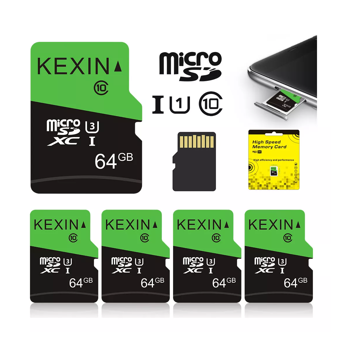 Foto 4 pulgar | Kit De 5 Tarjeta De Memoria,  De 64 Gb 5 Piezas Sd Card Eo Safe Imports Esi-15357 Multicolor