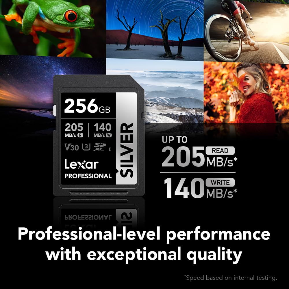 Foto 2 | Tarjeta De Memoria Sdxc Lexar Professional Silver 256gb Uhs-i C10 U3 - Venta Internacional.