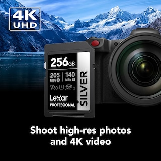 Foto 3 | Tarjeta De Memoria Sdxc Lexar Professional Silver 256gb Uhs-i C10 U3 - Venta Internacional.
