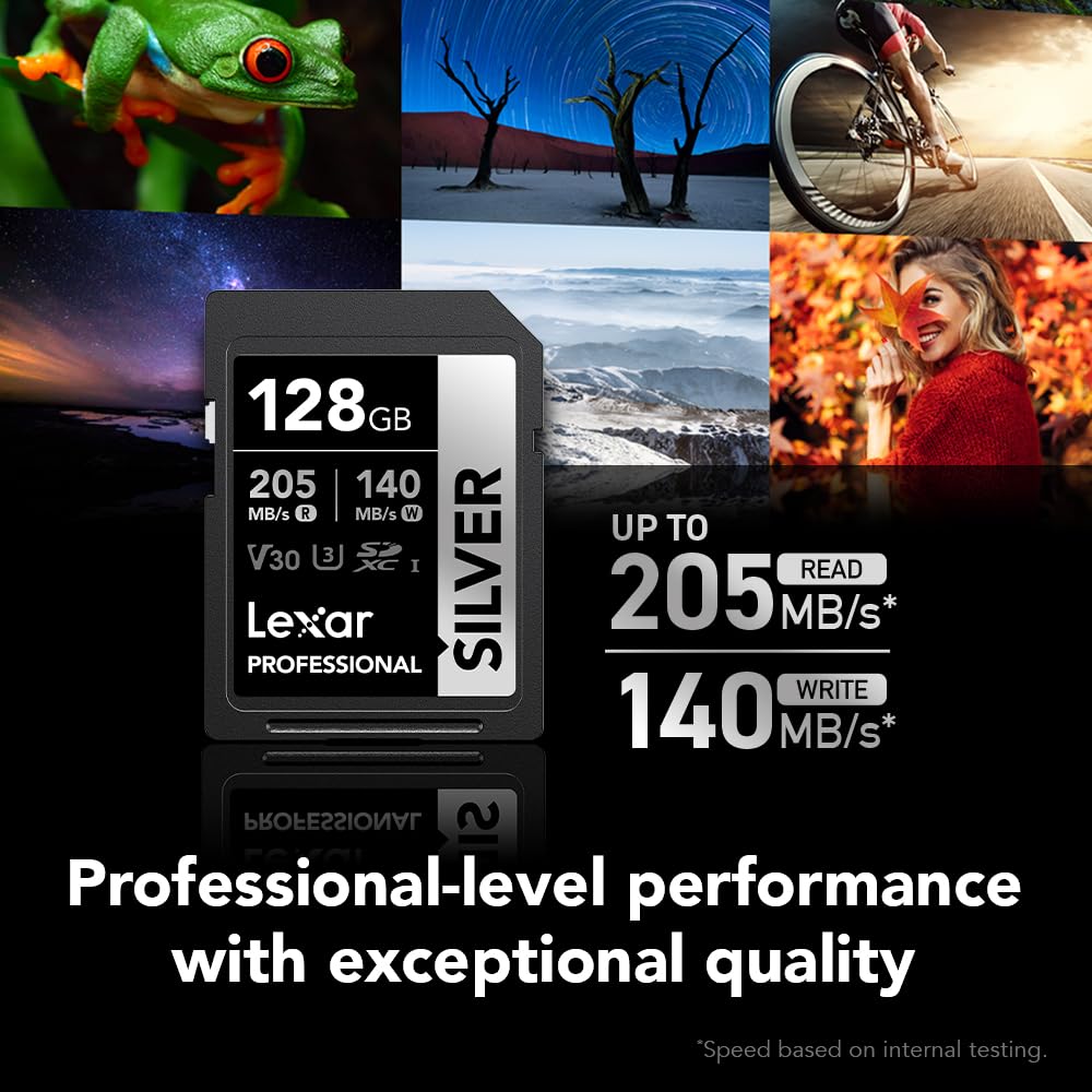 Foto 2 | Tarjeta De Memoria Sdxc Lexar Professional Silver 128gb Uhs-i C10 U3 - Venta Internacional.