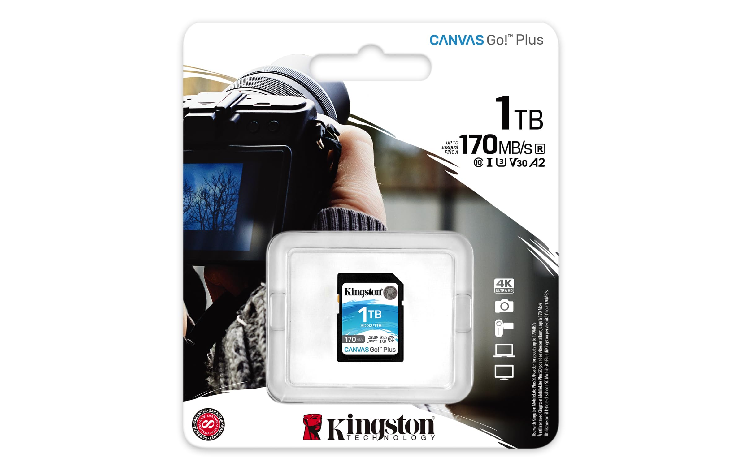 Foto 3 | Tarjeta Sdxc Kingston Canvas Go Plus De 1 Tb Clase 10 Uhs-i U3 V30 - Venta Internacional.