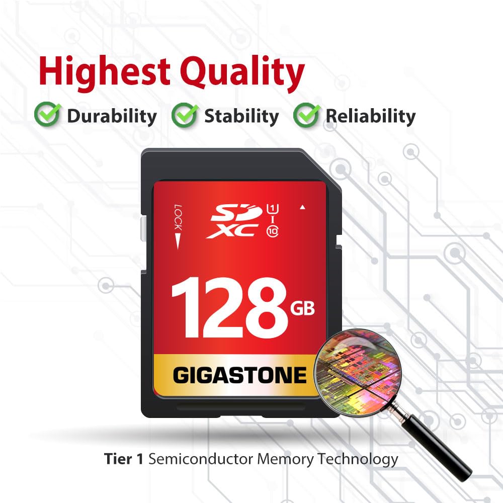 Foto 8 pulgar | Tarjeta Sd Gigastone De 128 Gb, Uhs-i U1, Clase 10, Sdxc, Paquete De 2 - Venta Internacional.