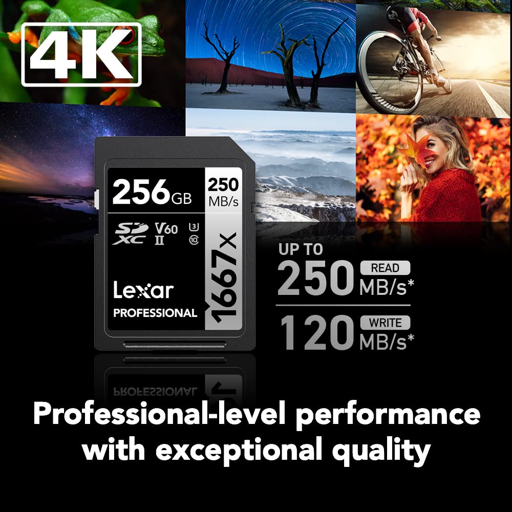 Foto 3 pulgar | Tarjetas De Memoria Lexar Professional 1667x Sdxc 256gb (paquete De 2) - Venta Internacional.