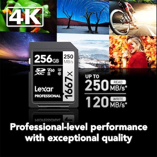 Foto 3 | Tarjeta De Memoria Lexar Professional 1667x 256gb Sdxc Uhs-ii - Venta Internacional.