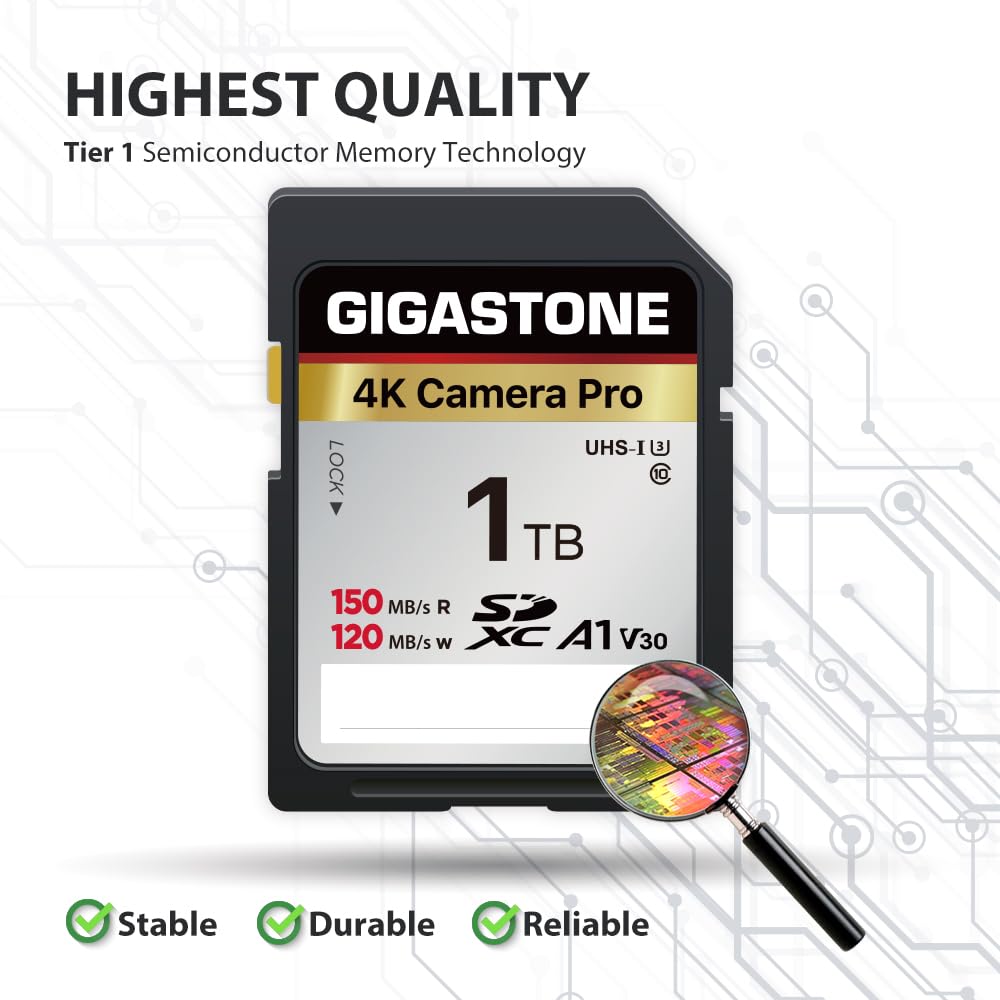 Foto 8 pulgar | Tarjeta De Memoria Sdxc Gigastone De 1 Tb, 4k Pro Series, 150 Mb/s, 5 Años De Recuperación De Datos - Venta Internac