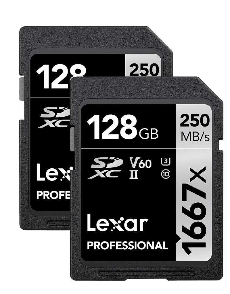 Tarjetas De Memoria Lexar 128gb (paquete De 2) Professional 1667x Sdxc - Venta Internacional.