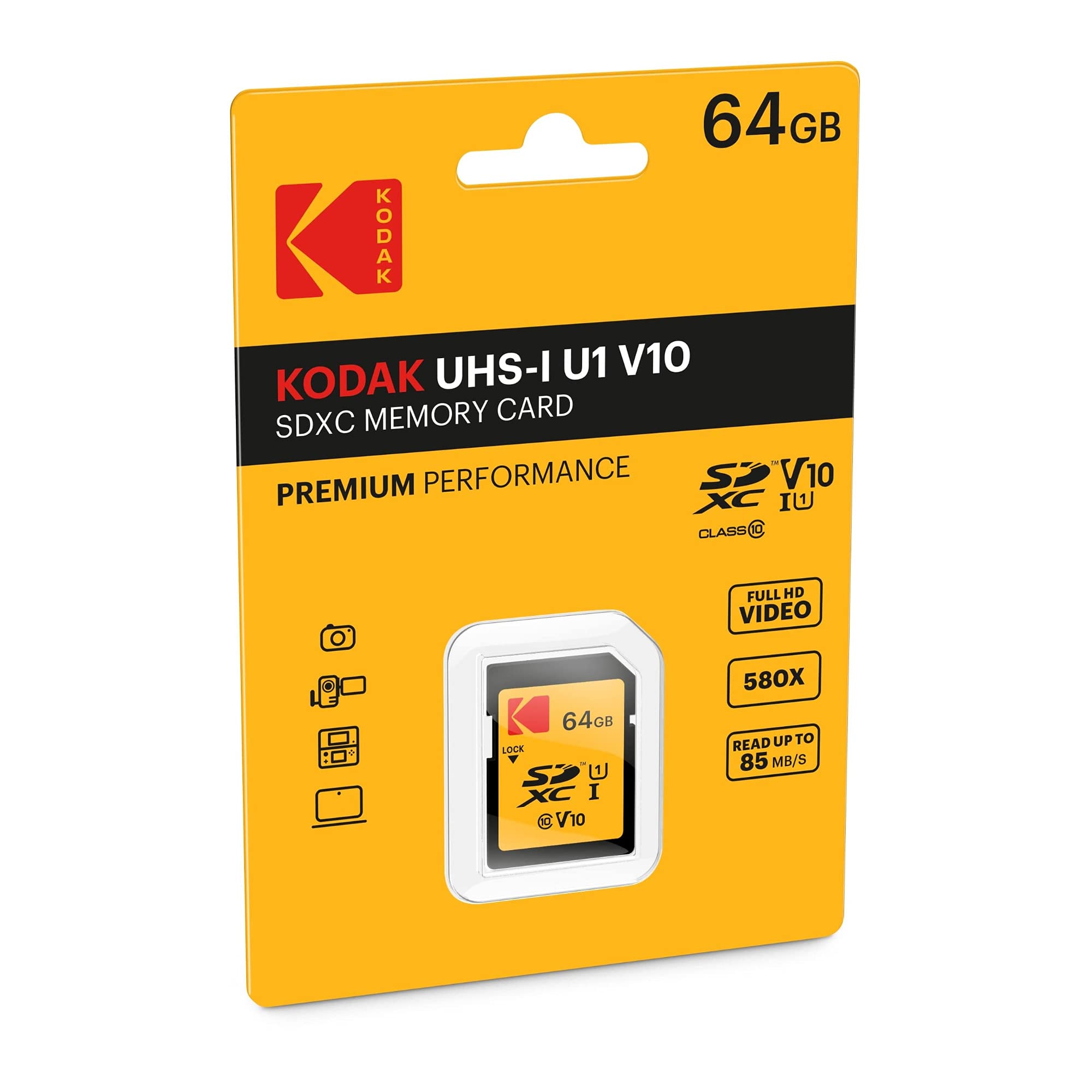 Foto 2 | Tarjeta de Memoria Kodak Premium 64 Gb Lectura 85 Mb/s Escritura 25 Mb/s - Venta Internacional