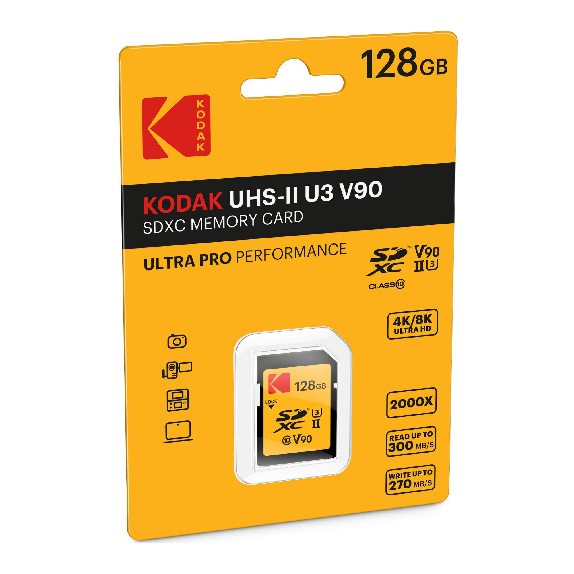 Foto 3 pulgar | Tarjeta de Memoria Kodak Ultra Pro Sdxc 128gb Uhs-ii U3 V90 - Venta Internacional