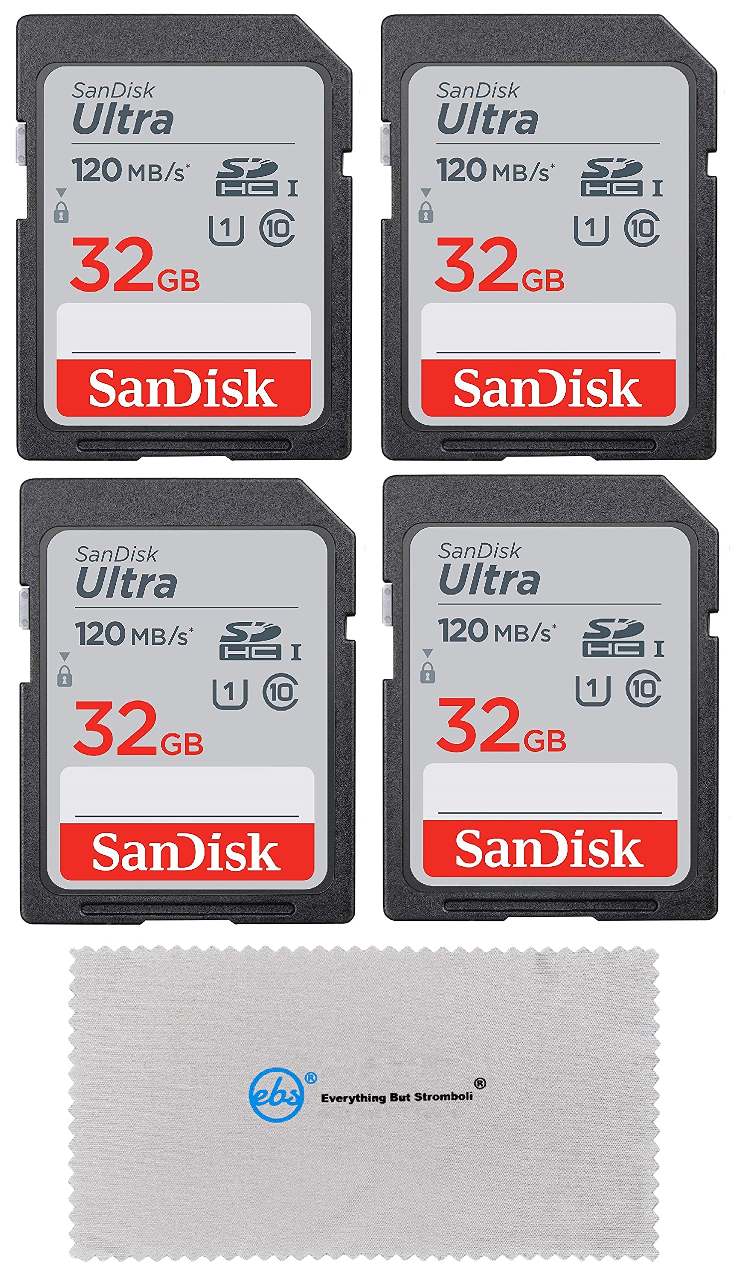 Foto 2 pulgar | Tarjeta De Memoria Sandisk Ultra Sd De 32 Gb (paquete De 4), Clase 10, 120 Mb/s - Venta Internacional.