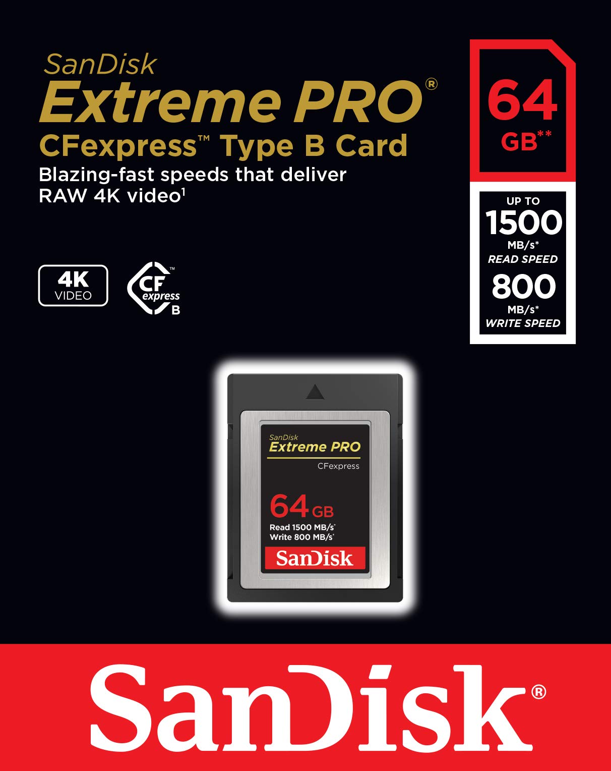 Foto 4 | Tarjeta Cfexpress Sandisk Extreme Pro De 64 Gb Tipo B Sdcfe-064g-gn4in - Venta Internacional