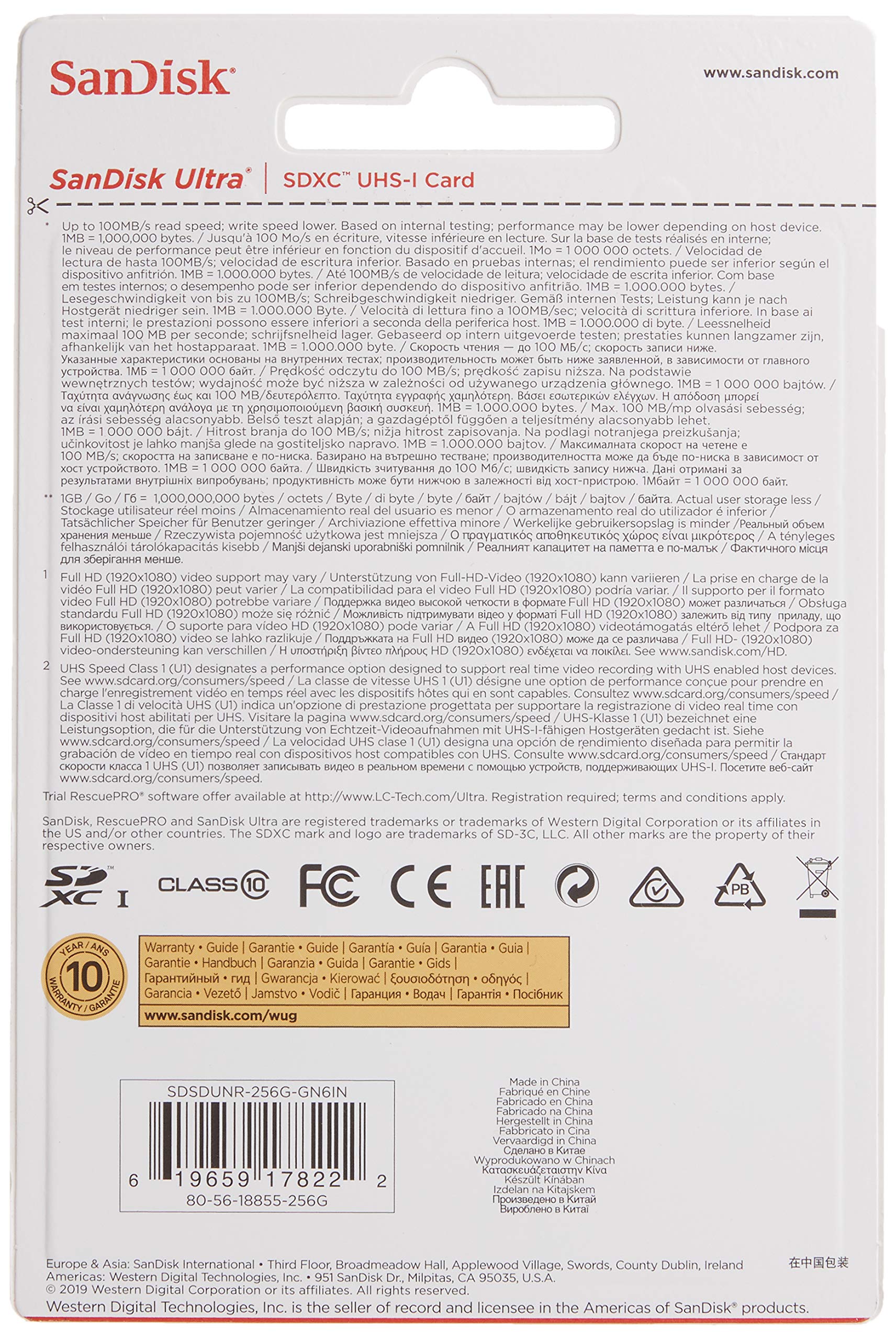 Foto 6 pulgar | Tarjeta De Memoria Sandisk Ultra Sdxc 256gb Uhs-i - 100mb/s - Venta Internacional