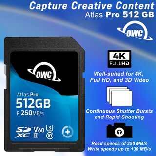 Foto 2 | Tarjeta De Memoria Owc Atlas Pro 512gb Sdxc Uhs-ii V60 (paquete De 2) - Venta Internacional.