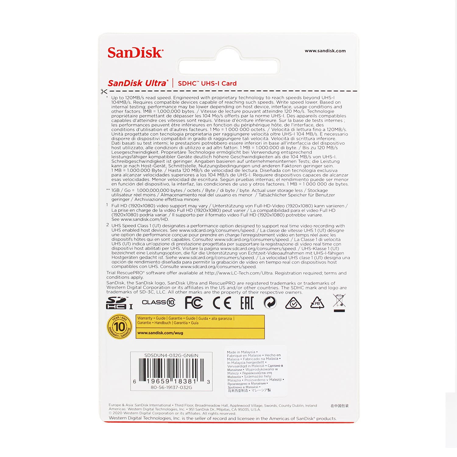 Foto 3 pulgar | Tarjeta de Memoria Sandisk Ultra Sdhc Uhs-i De 32 Gb 3 Piezas - Venta Internacional