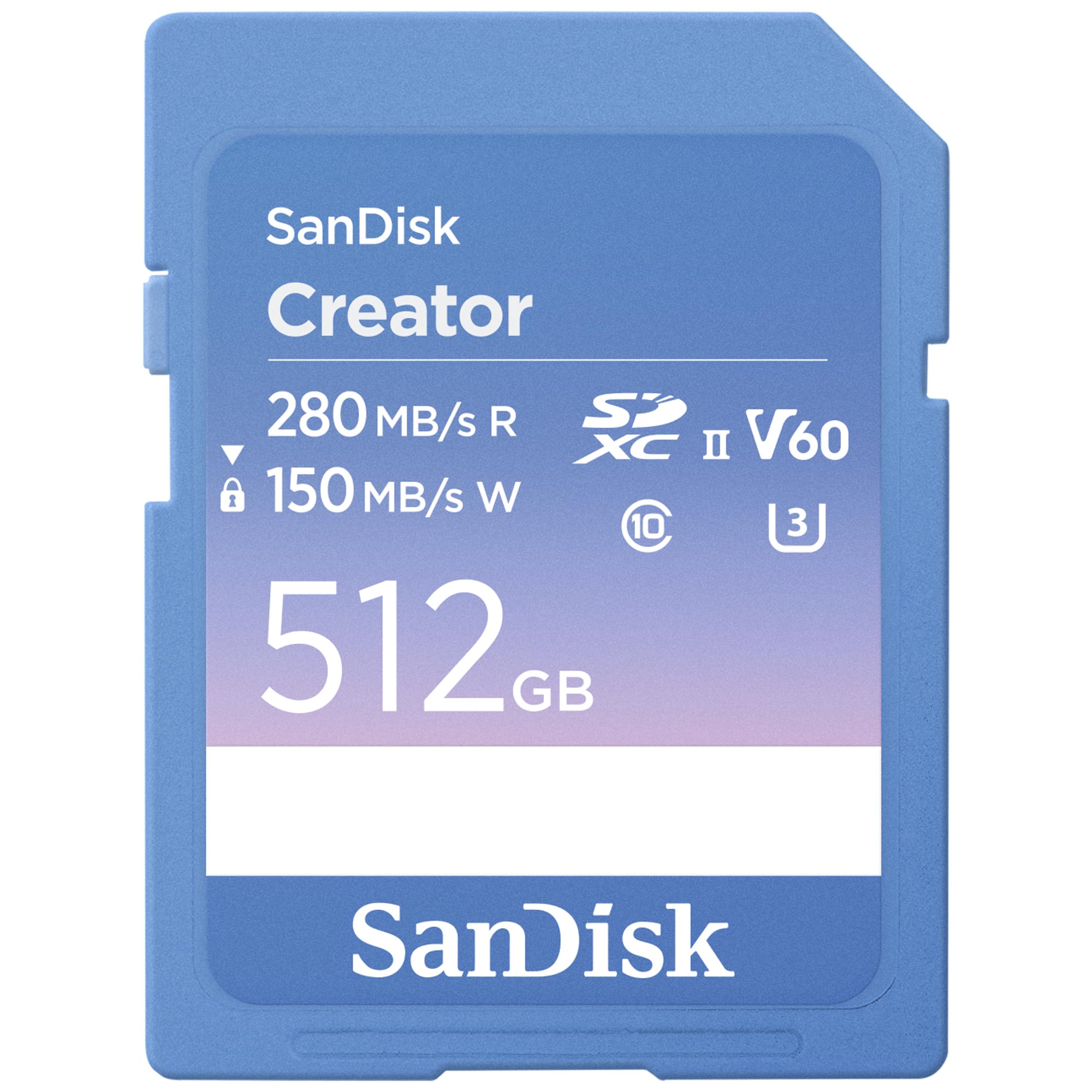 Tarjeta SD Sandisk Creator 512 GB con Adobe Cloud 1 Mes - Venta Internacional