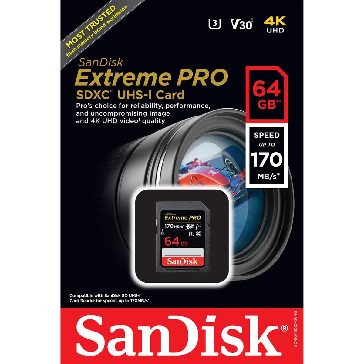 Foto 5 pulgar | Tarjeta De Memoria Sandisk Extreme Pro 64gb Uhs-i Sdxc 170mb/s - Venta Internacional.