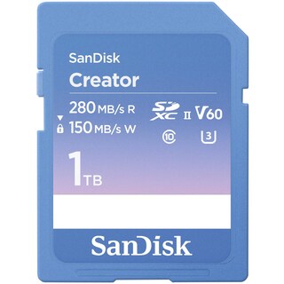 Foto 1 | Tarjeta De Memoria Sandisk Creator Sd Uhs-ii V60 De 1 Tb Con Adobe Cloud - Venta Internacional.