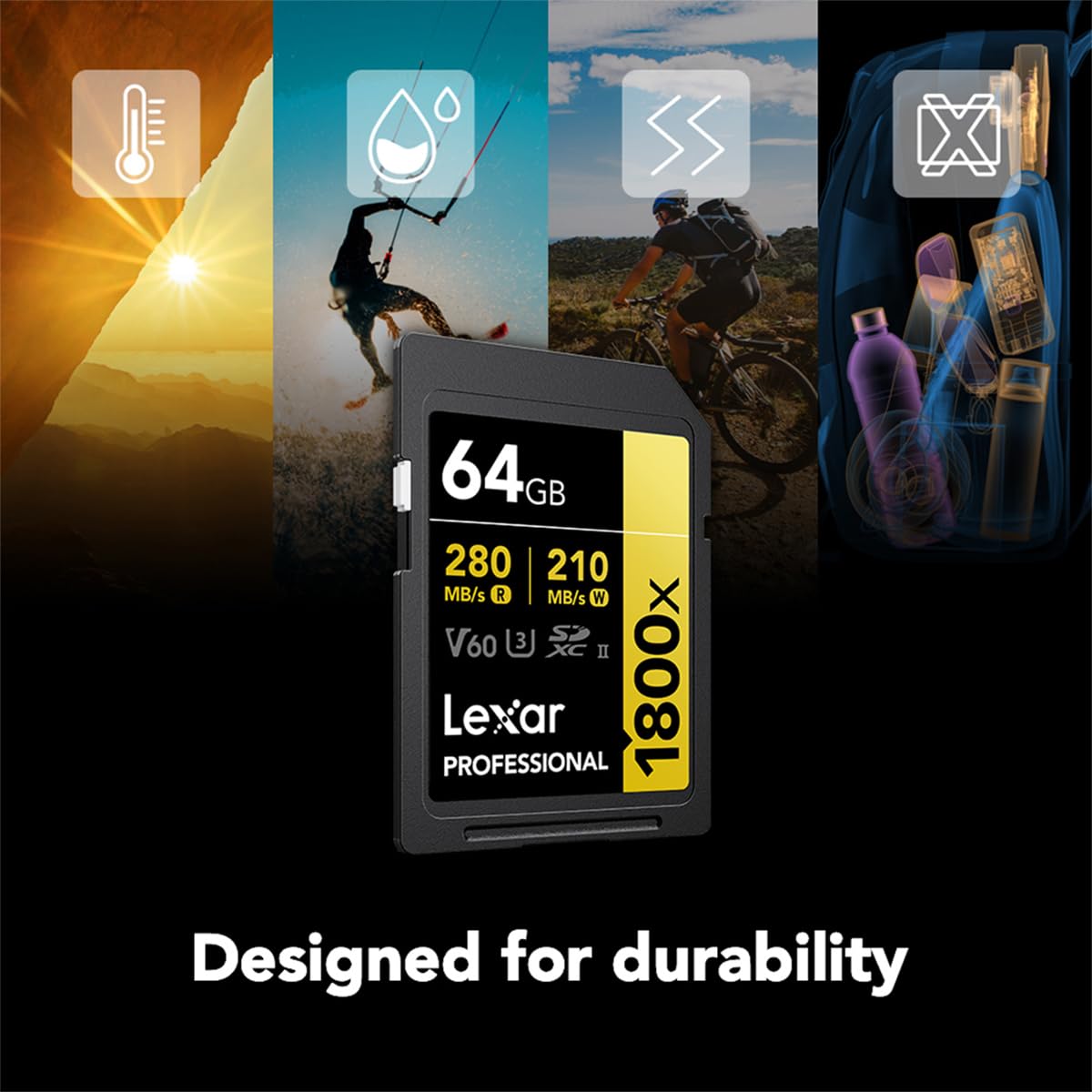 Foto 6 pulgar | Tarjeta De Memoria Lexar Professional 1800x Sdxc Uhs-ii 64gb Gold - Venta Internacional.