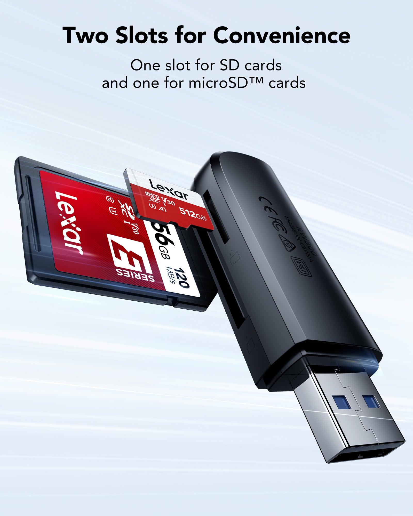 Foto 3 pulgar | Lector De Tarjetas Lexar De Doble Ranura Usb-a Usb 3.2 Gen 1 104 Mb/s - Venta Internacional.