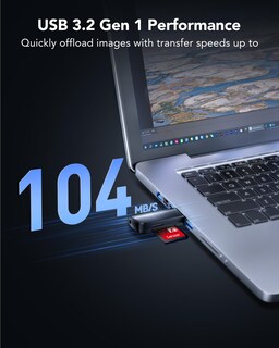 Foto 3 | Lector De Tarjetas Lexar De Doble Ranura Usb-a Usb 3.2 Gen 1 104 Mb/s - Venta Internacional.