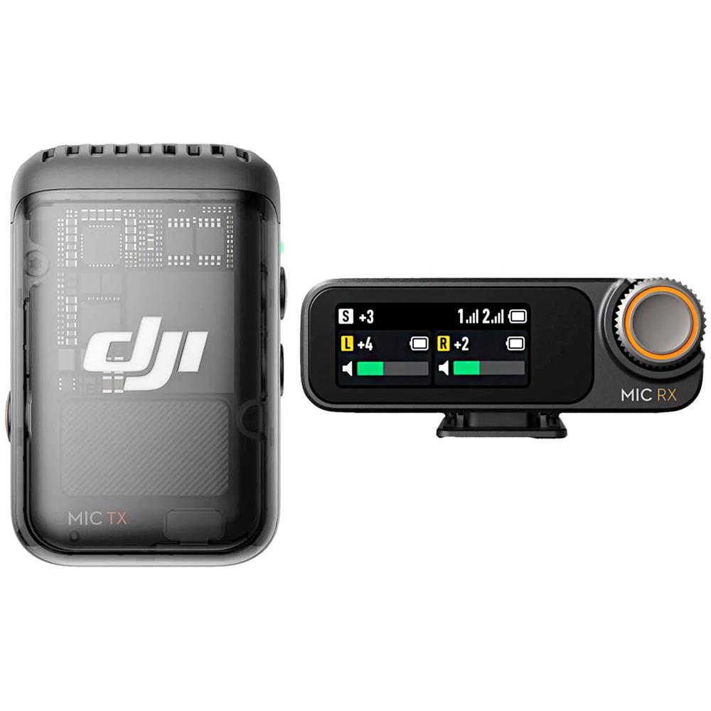 Microfono Digital Dji Mic 2 (1 Tx + 1 Rx) Inalambrico 2.4 Ghz 14hrs Grabacion Black