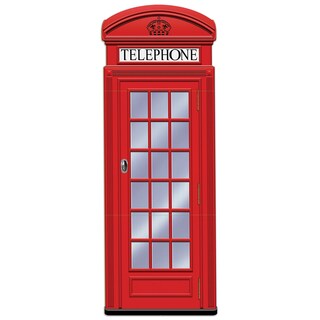 Foto 1 | Cabina Telefónica Roja De Cartón, Tamaño Natural, De Pie - Venta Internacional.