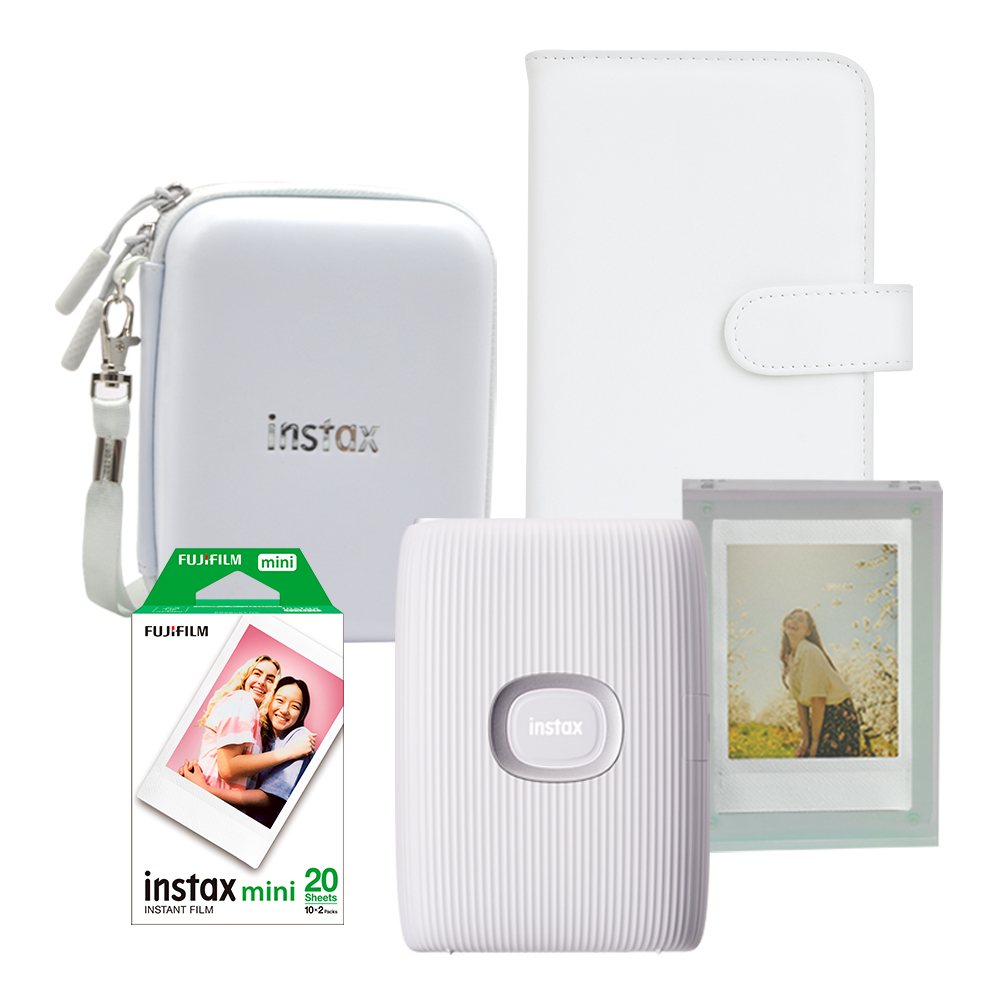 Paquete Impresora Instax Fujifilm Mini Link 2 Blanca + 20 Fotografías + Accesorios