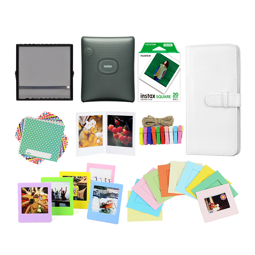 Paquete Impresora Fujifilm Instax Sq Link Verde + 20 Fotografías + Accesorios