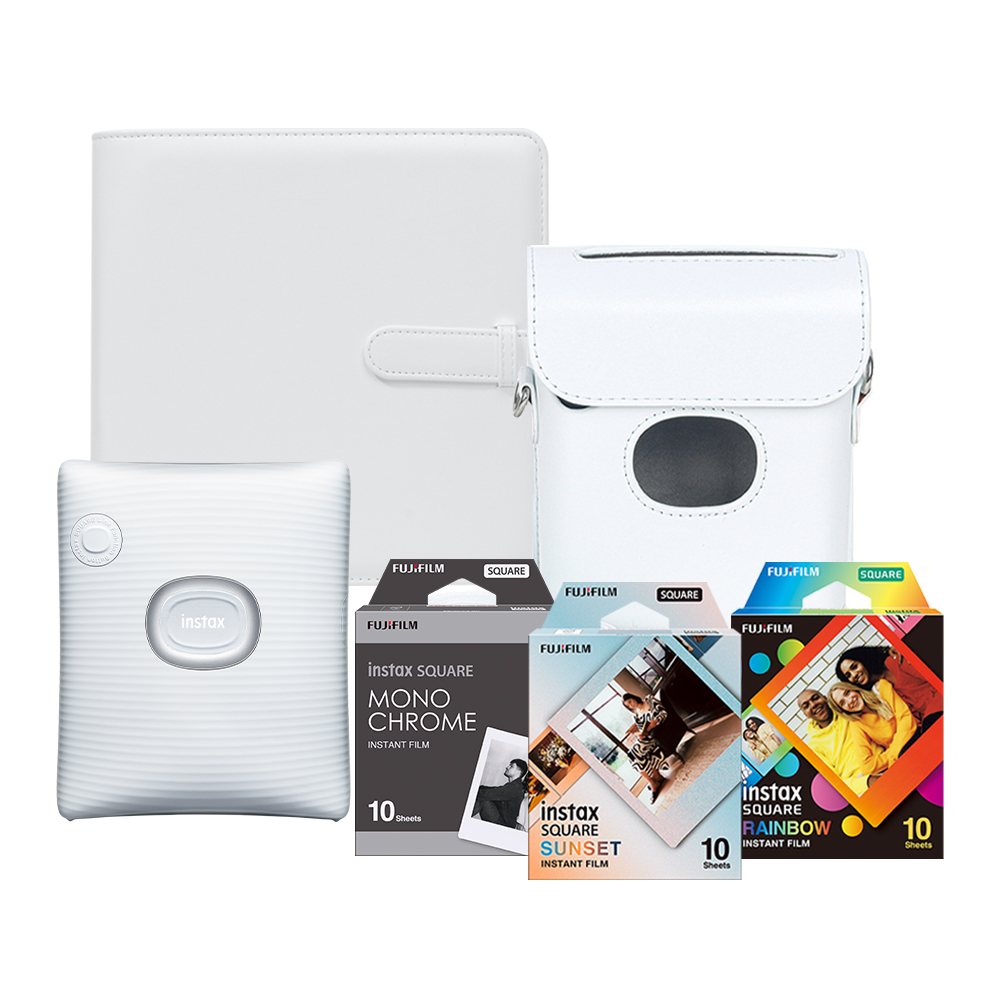 Paquete Instax Sq Link Blanca + 30 Fotos + Accesorios