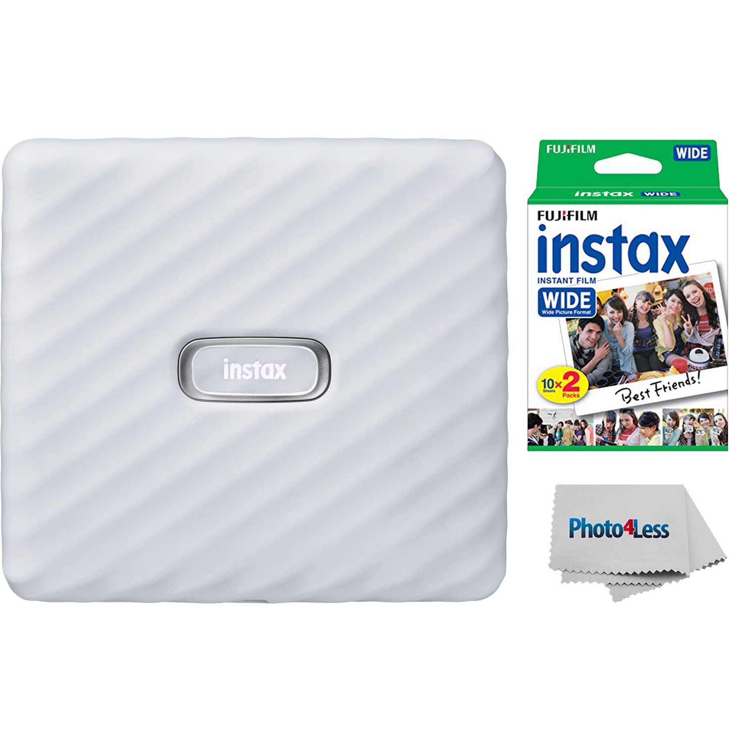 Impresora Fujifilm Instax Link Wide Ash White Con Película Y Tela - Venta Internacional.