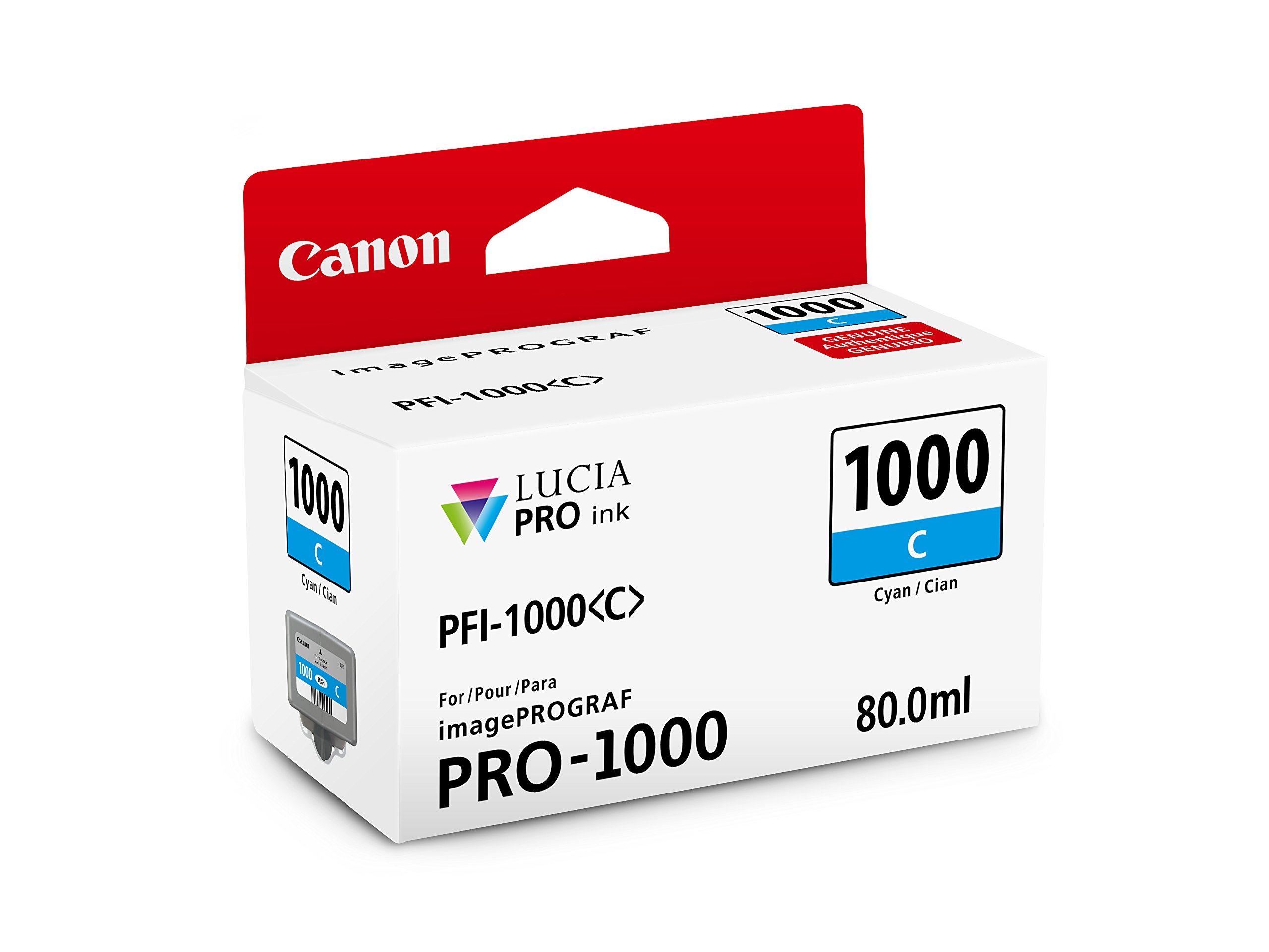 Foto 3 pulgar | Depósito De Tinta Canon Canonink Lucia Pro Pfi-1000 Cyan Individual - Venta Internacional.