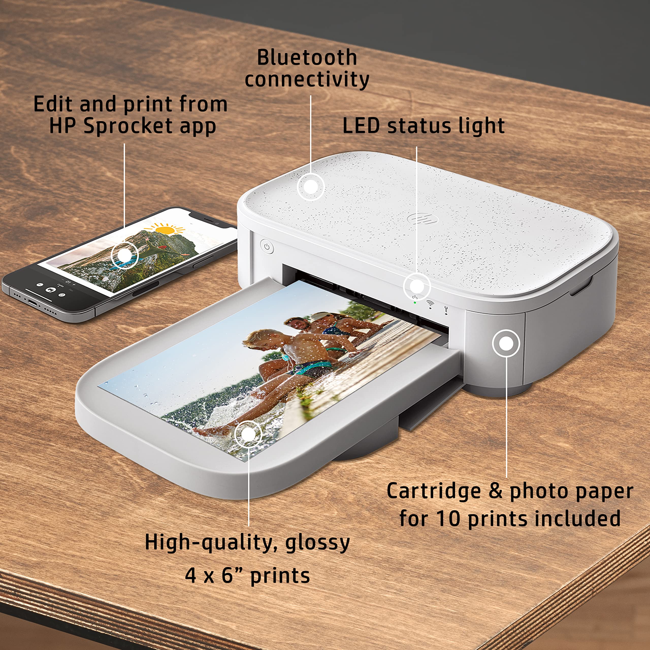 Foto 4 | Impresora Fotográfica Instantánea Inalámbrica Hp Sprocket Studio Plus - Venta Internacional