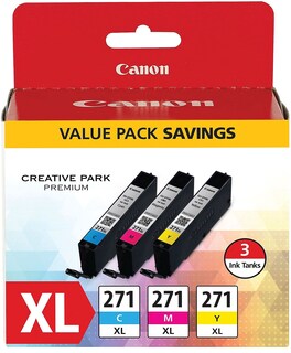 Foto 2 | Depósitos De Tinta Canon Cli-271xl De Alto Rendimiento Cian/magenta/amarillo X3 - Venta Internacional.