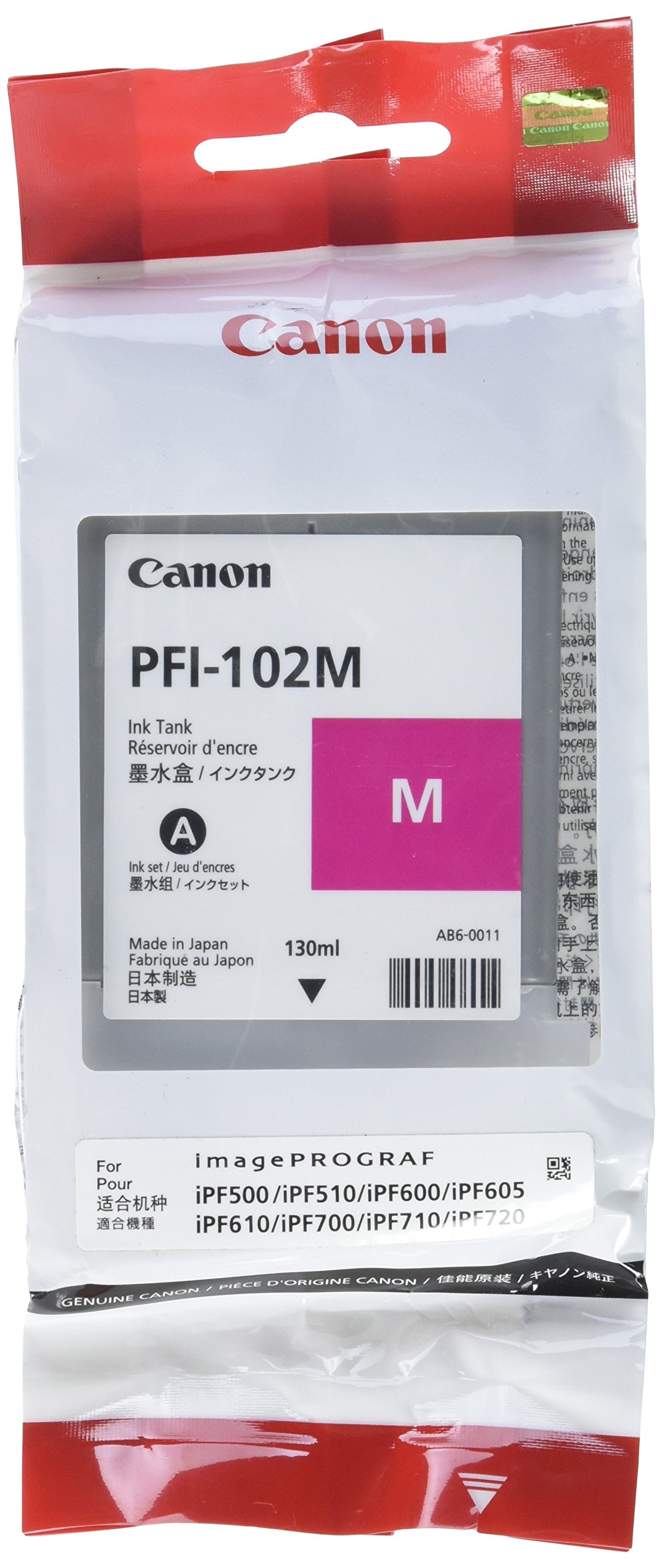 Foto 2 pulgar | Cartucho De Tinta Canon Pfi-102m Lucia Negro Mate Para Impresoras Ipf - Venta Internacional.
