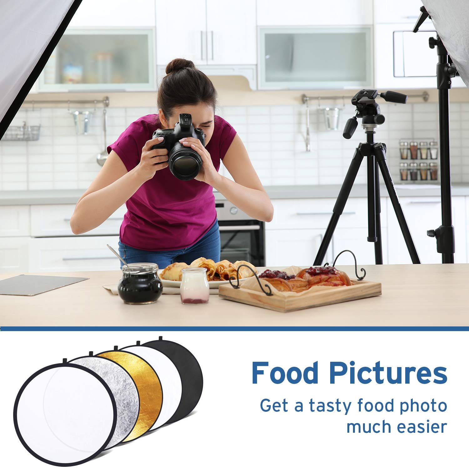 Foto 8 pulgar | Reflector Fotográfico Etekcity 24 5 En 1 De 60 Cm Con Bolsa - Venta Internacional.
