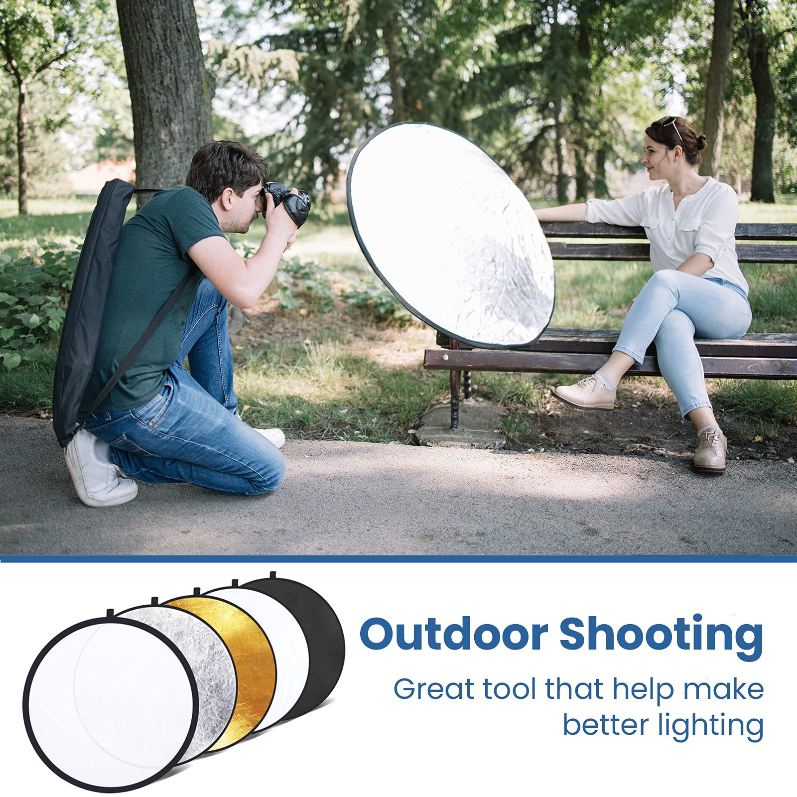 Foto 6 pulgar | Reflector Fotográfico Etekcity 43 (110 Cm) 5 En 1 Con Bolsa - Venta Internacional.