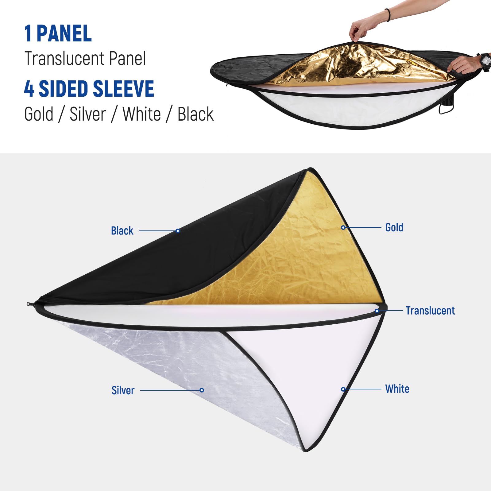 Foto 5 pulgar | Difusor Reflector De Luz Neewer 130 Cm 5 En 1 Con Bolsa - Studio - Venta Internacional.
