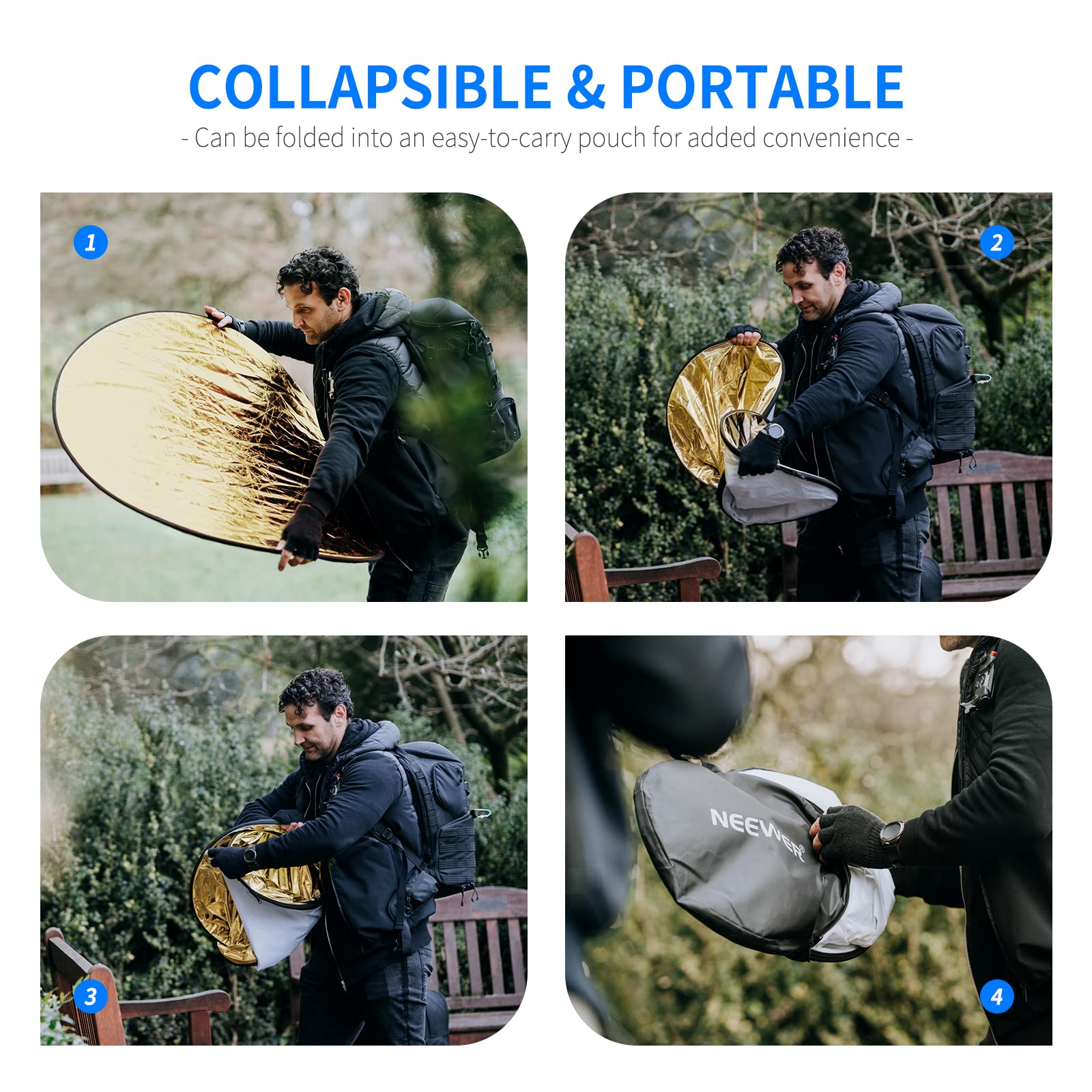 Foto 5 pulgar | Reflector De Luz Neewer, 80 Cm, 5 En 1, Plegable Con Bolsa - Venta Internacional.