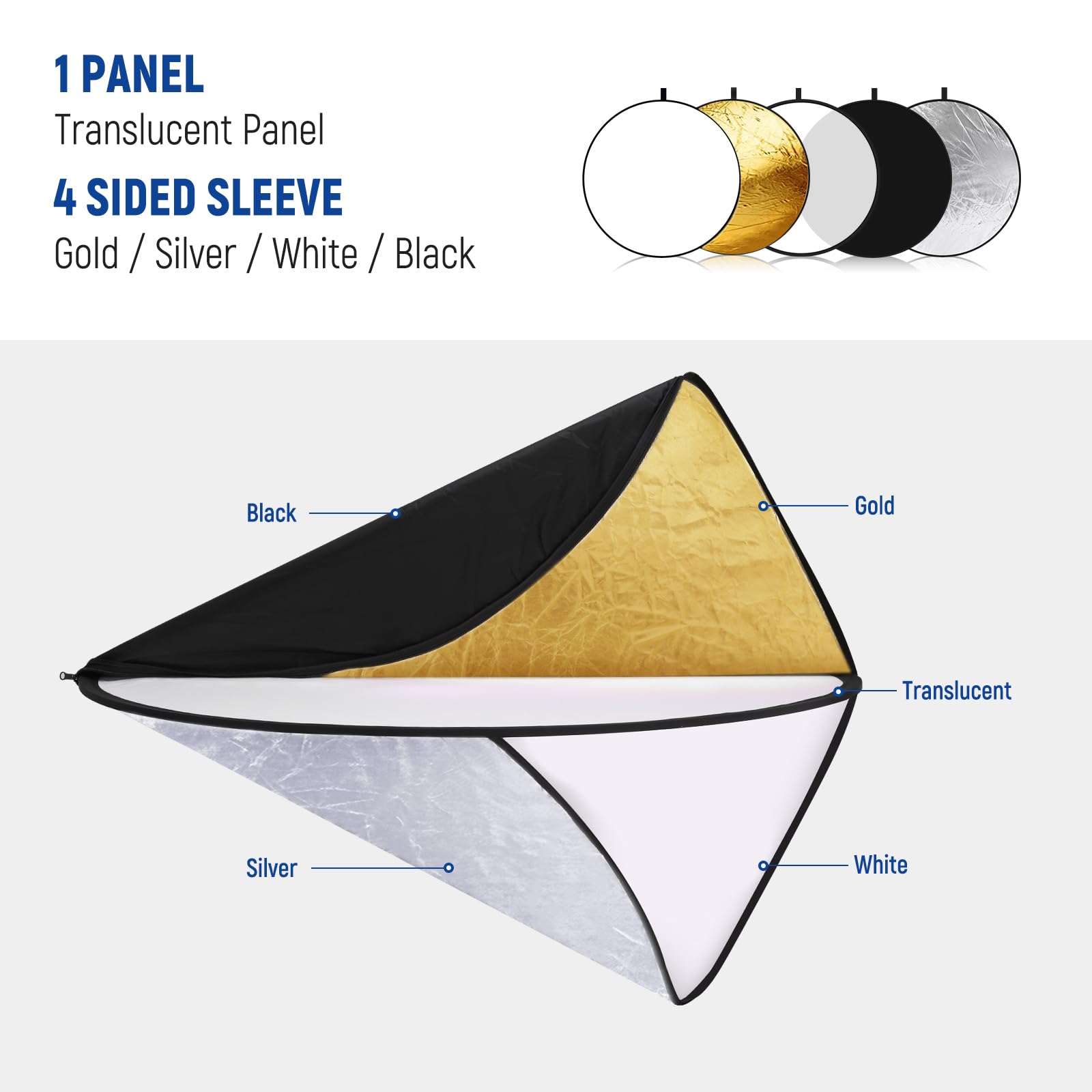 Foto 4 pulgar | Reflector De Luz Neewer Rf-30 12/30 Cm 5 En 1 Con Bolsa Para Fotos - Venta Internacional.