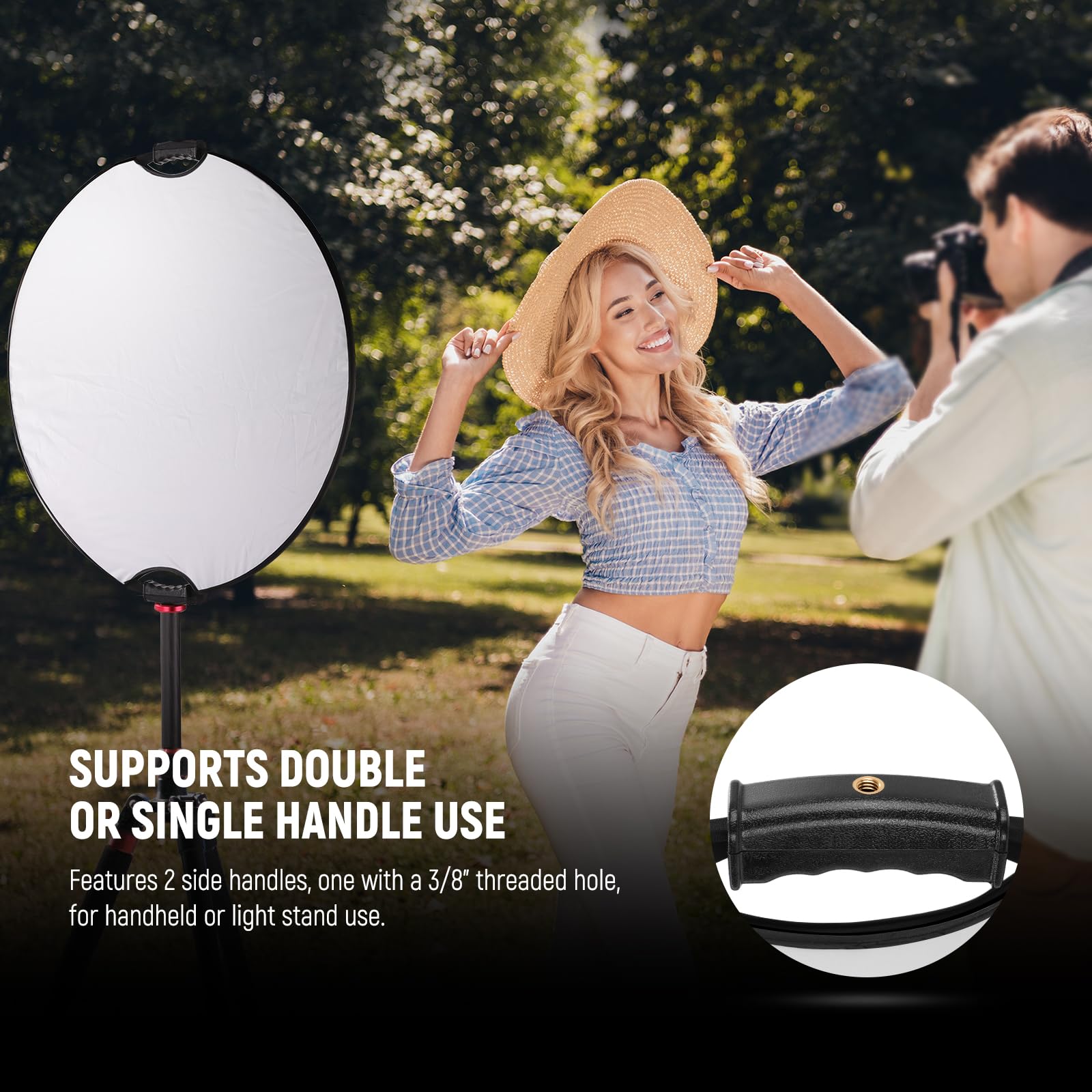 Foto 4 pulgar | Reflector De Luz Neewer Rf-56ii 22/56 Cm 5 En 1 Con Abrazadera Y Empuñaduras - Venta Internacional.