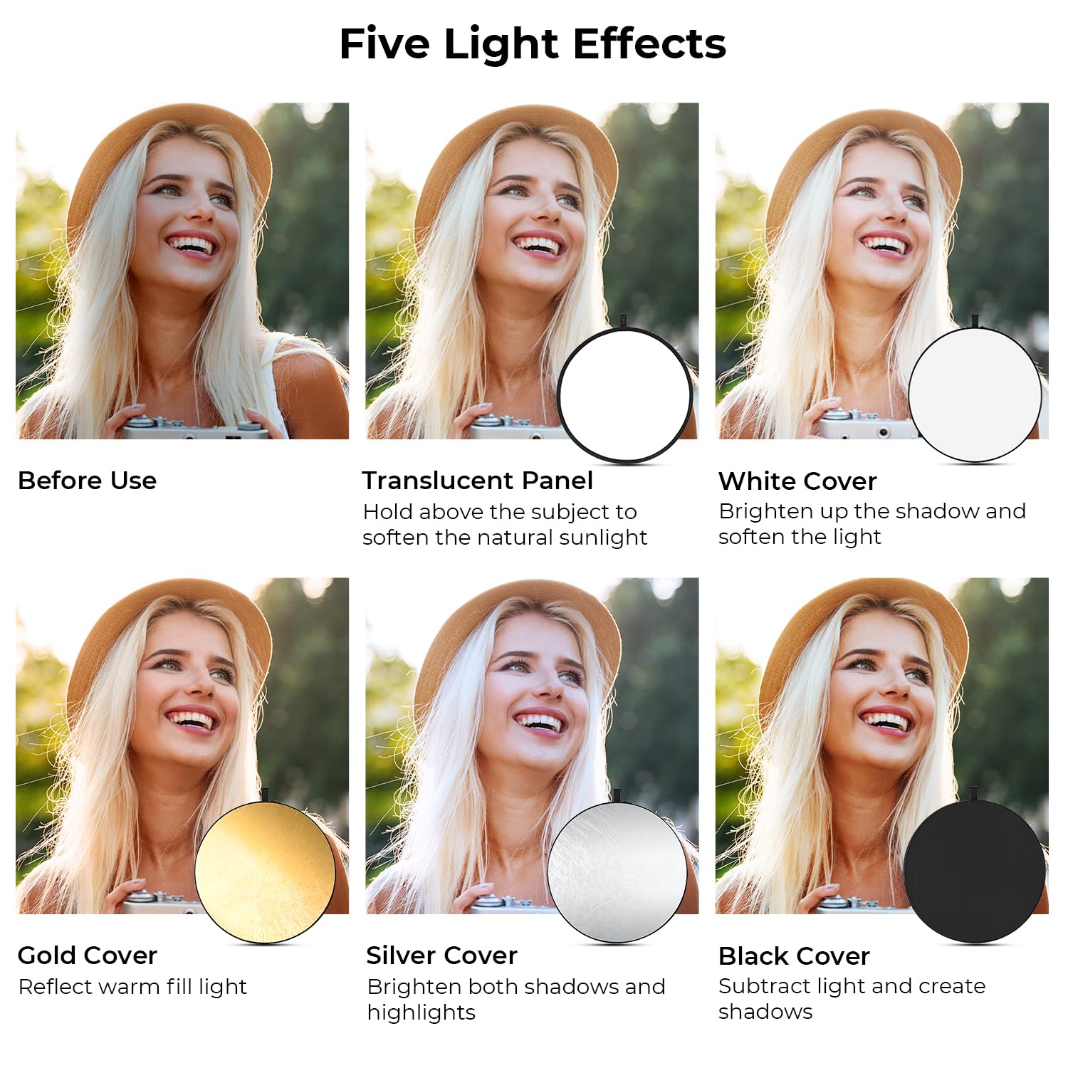 Foto 4 pulgar | Reflector De Luz K&f Concept 5 En 1 De 80 Cm Para Estudio Y Exteriores - Venta Internacional.