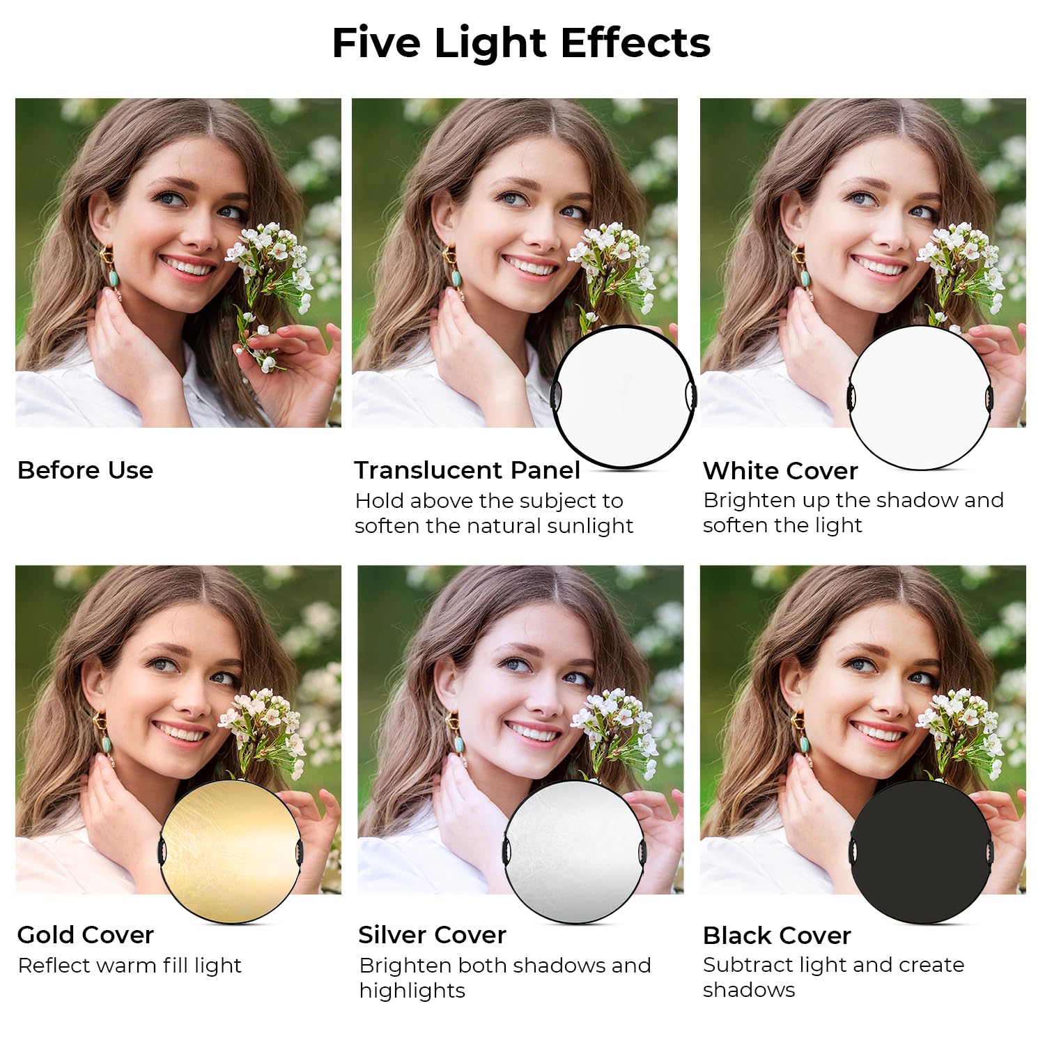 Foto 4 pulgar | Reflector De Luz K&f Concept 5 En 1 De 80 Cm Con Empuñaduras - Venta Internacional.