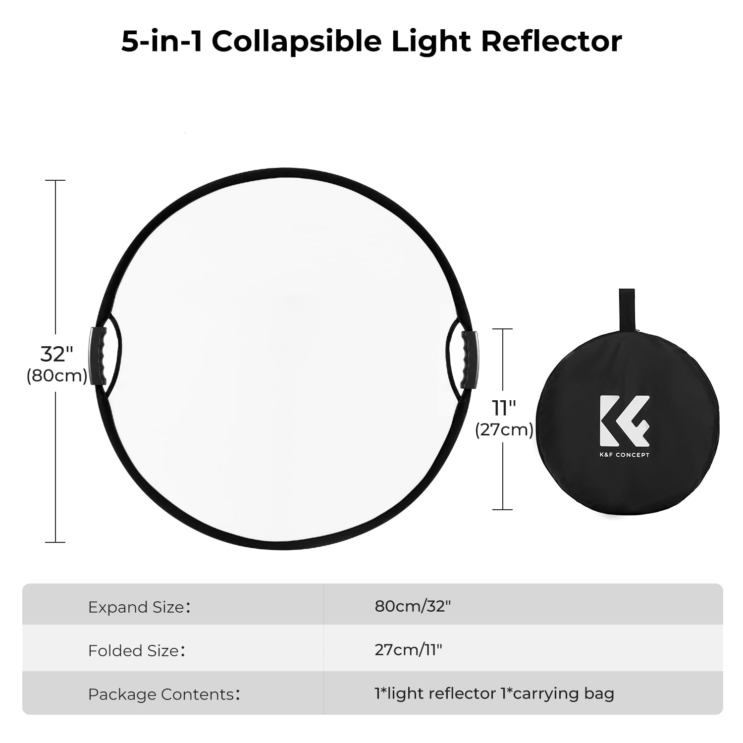 Foto 5 pulgar | Reflector De Luz K&f Concept 5 En 1 De 80 Cm Con Empuñaduras - Venta Internacional.
