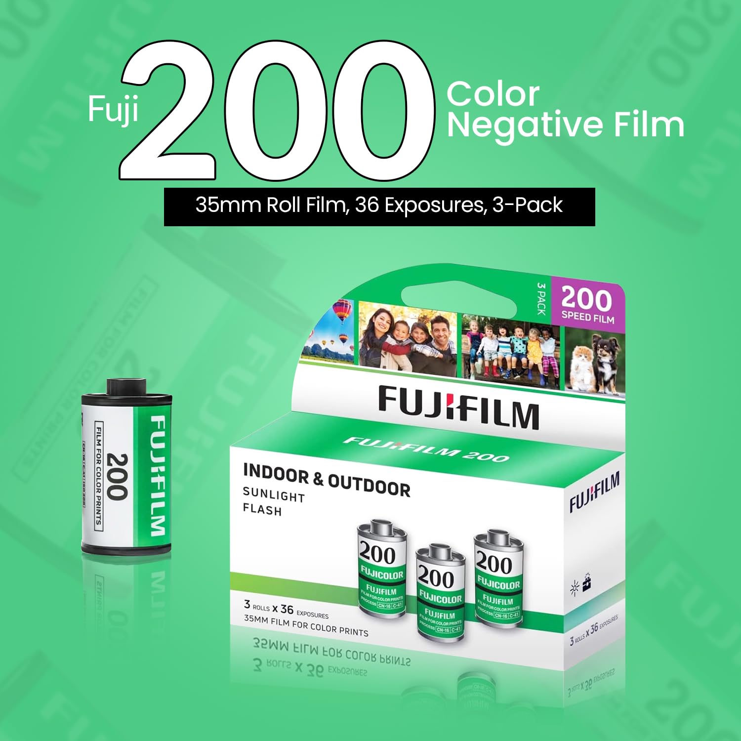 Foto 2 | Película Fujifilm 200 Negativos En Color, 35 Mm, 36 Exposiciones, Paquete De 3 - Venta Internacional.