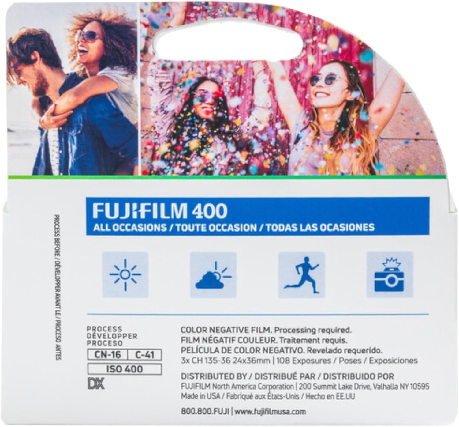 Foto 2 | Película Fujifilm Fujicolor 400 En Negativo, 35 Mm, 3 X 36 Exp - Venta Internacional.