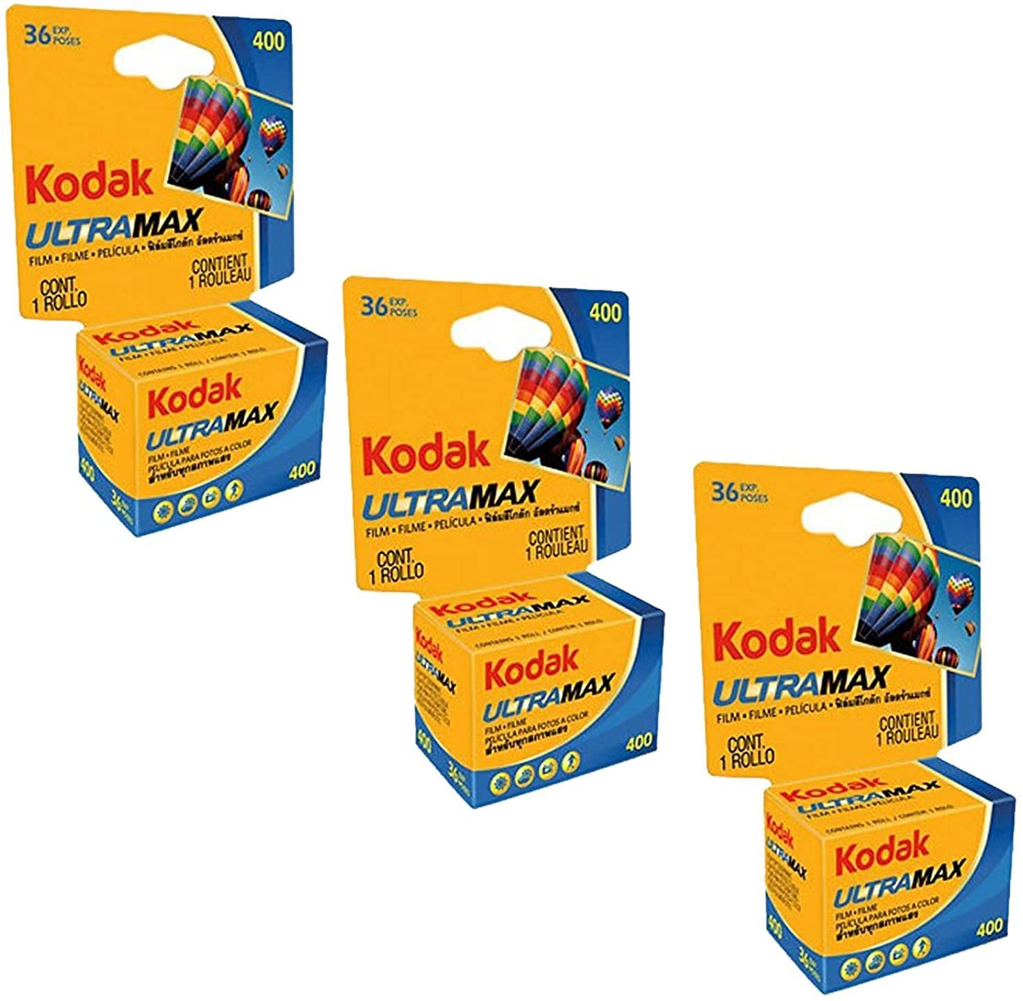 Foto 1 | Película Kodak Ultramax 400, Impresión A Color, 35 Mm, 36 Puntos De Exposición, 108 Fotos, X3 - Venta Internacional.