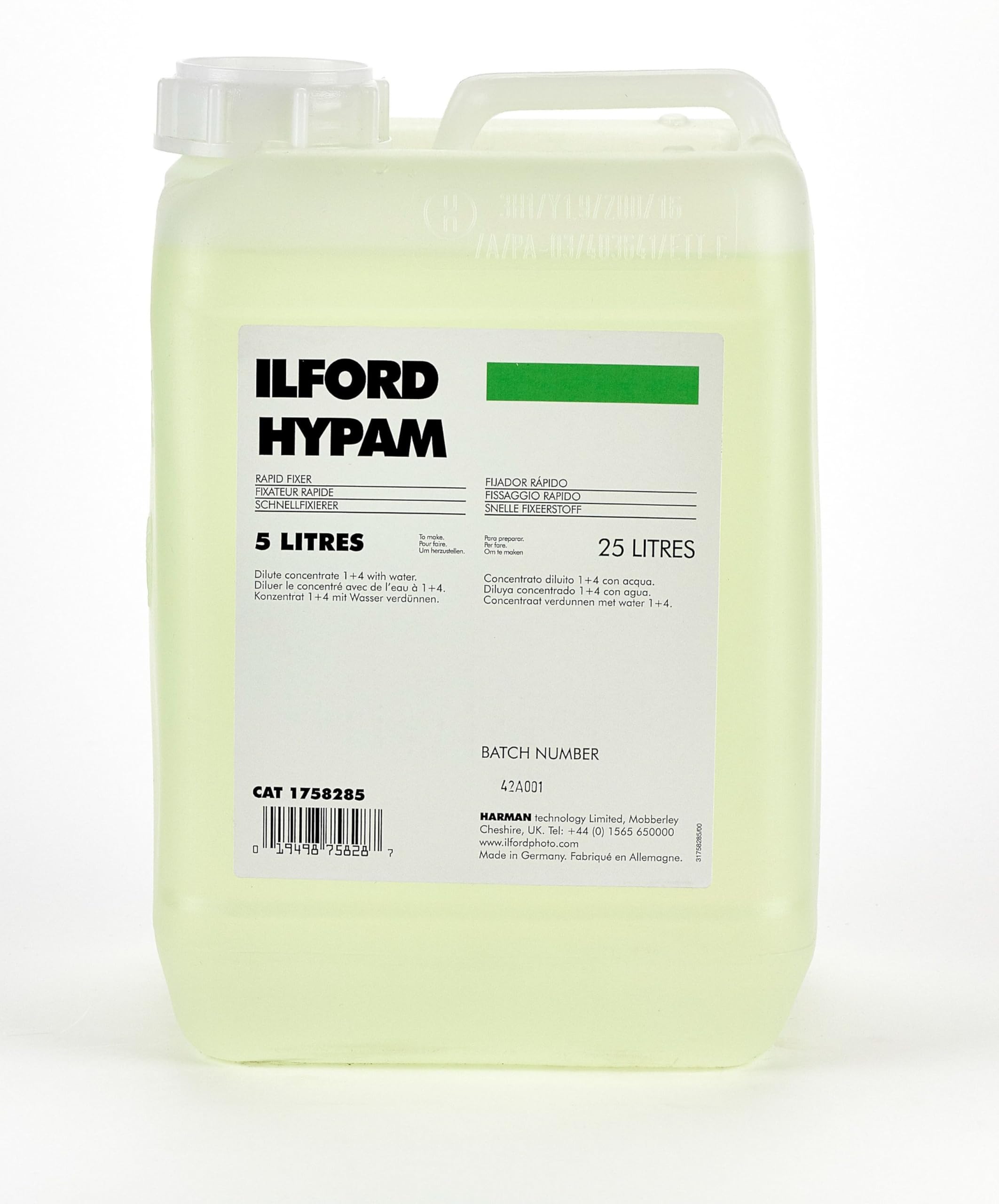 Fixer Ilford Hypam, No Endurece, Rápido, 5 Litros, Para Películas Y Papel - Venta Internacional.